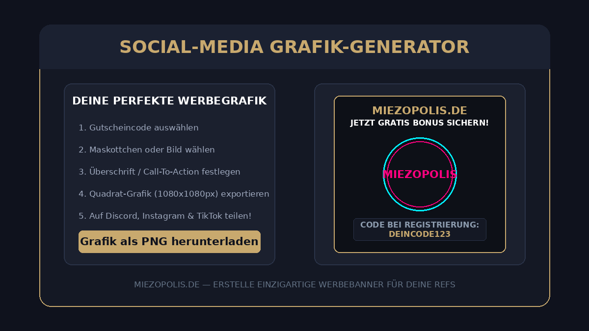 Der Miezopolis Social-Media Grafik-Generator: Erstelle perfekte Werbebanner für deine Refs!